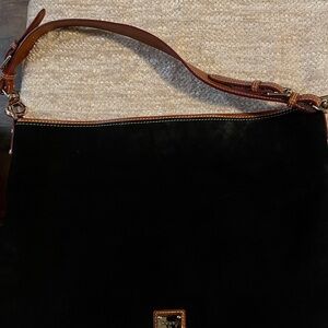 Dooney & Bourke Black and Brown Shoulder Bag